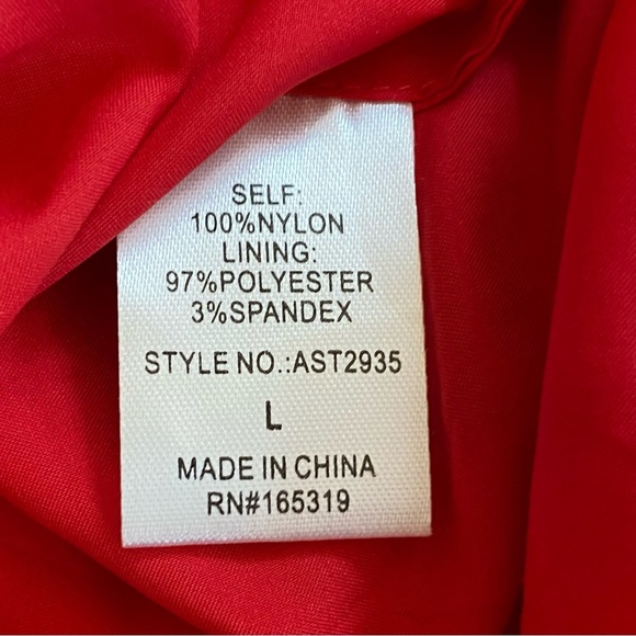 Day + Moon Womens Red Cropped Bubble Going Out Boho Peasant Top Size Large L - Picture 4 of 6